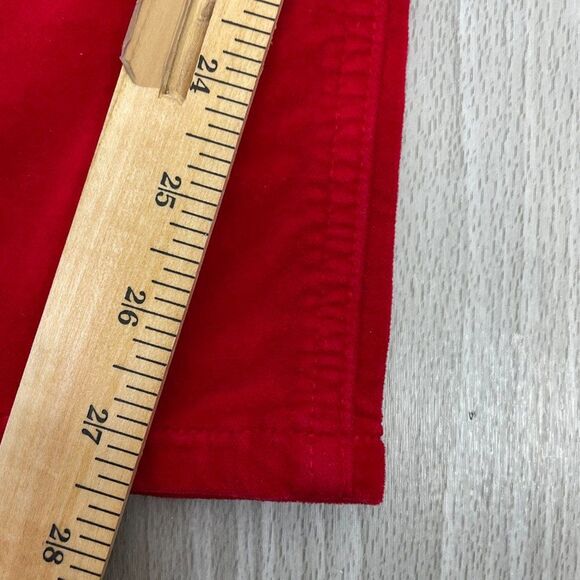 Re/Done Originals Mid Rise Cropped Velvet Kick Flare Pants Red 28 - Picture 12 of 12
